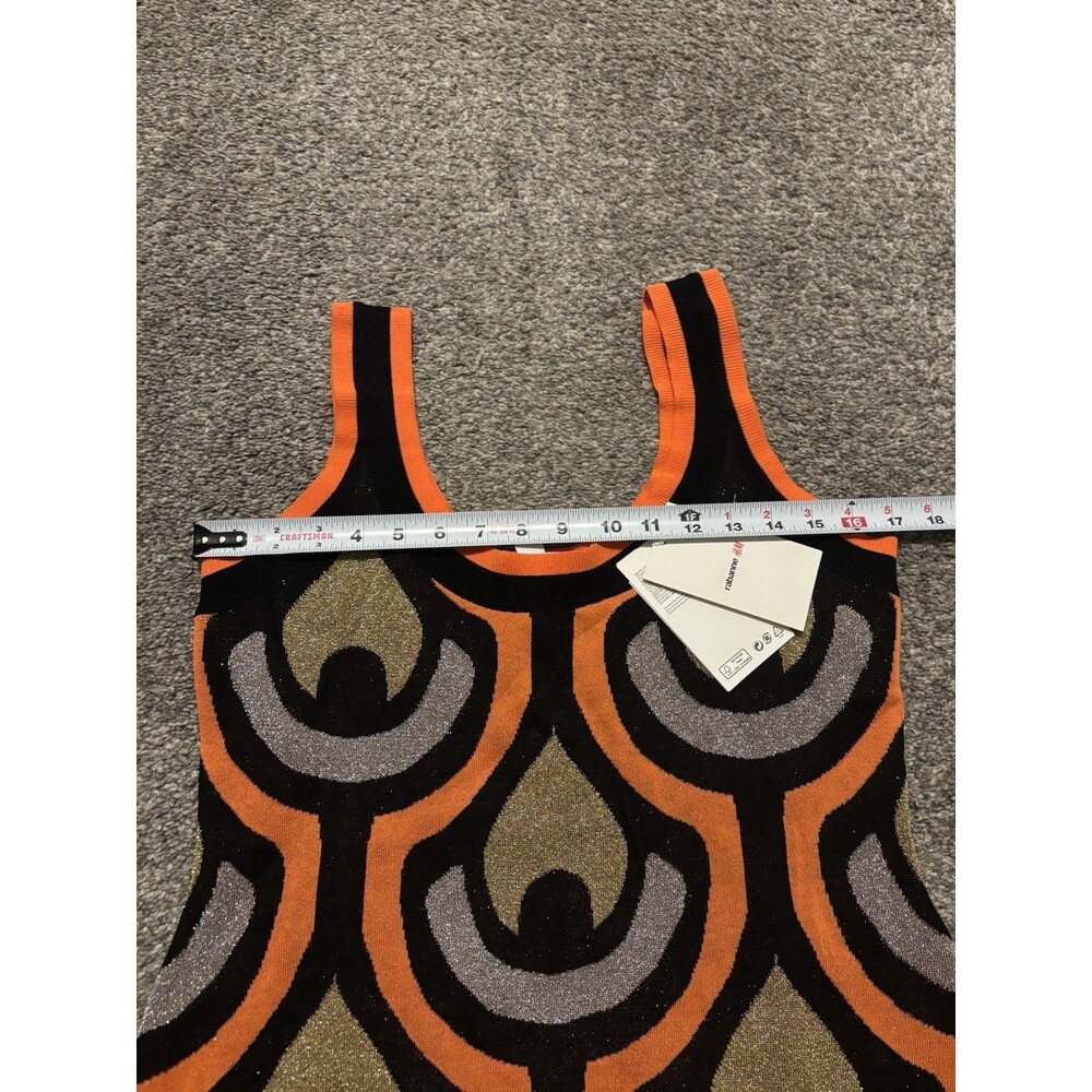 Rabanne X H&M Retro Glittery Jacquard Knit Mini Dress Size Large NWT - Picture 4 of 10